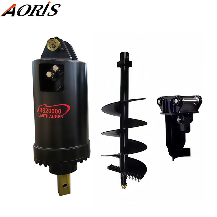 Trado terrestre 20000N conectado ao trator